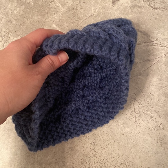 Knitted winter headband slate blue - Picture 3 of 4